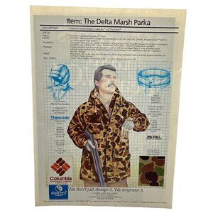 Columbia Sportswear Print Ad Vintage 1982 Delta Marsh Parka Gore-Tex Hunting